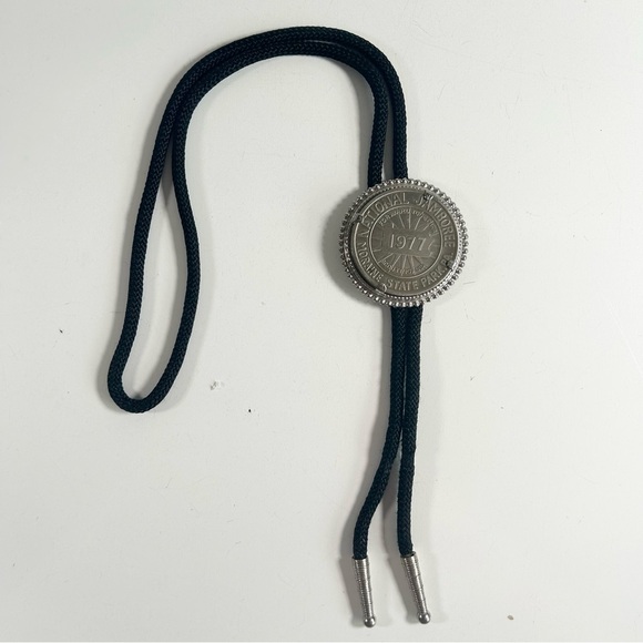 BSA Boy Scouts of America 1977 National Jamboree Silver and Black Bolo Tie - Picture 1 of 14